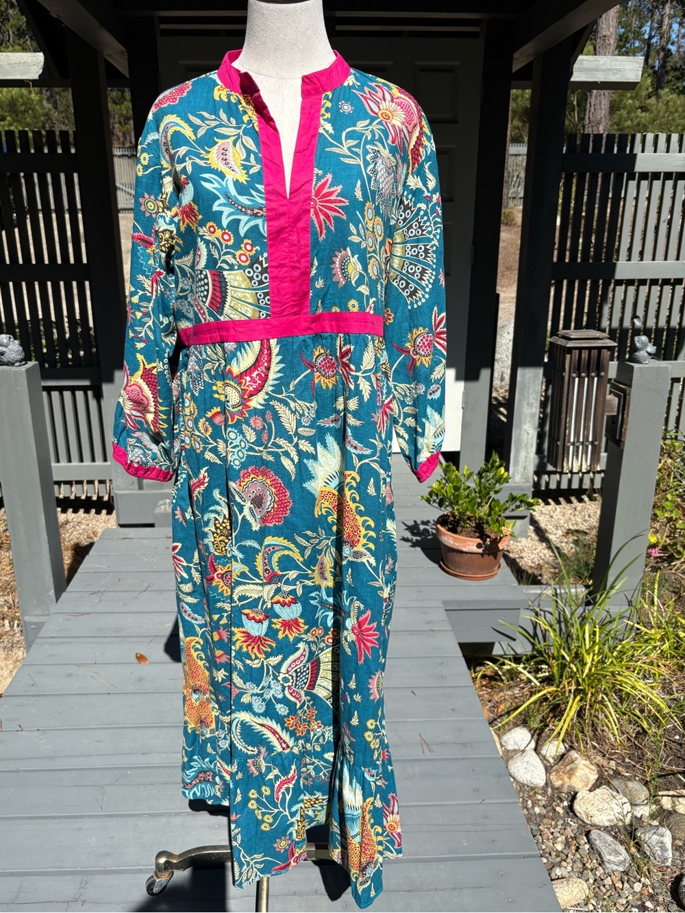 Liza Byrd Green Teal Floral Maxi Dress
